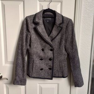 Banana Republic Black And White Tweed Suit Jacket Blazer